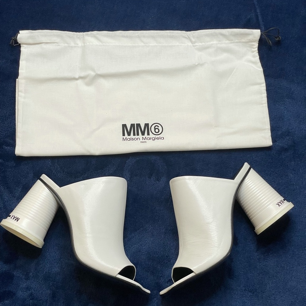 Maison Margiela MM6 Cup-heel mules White EU 38/US 8